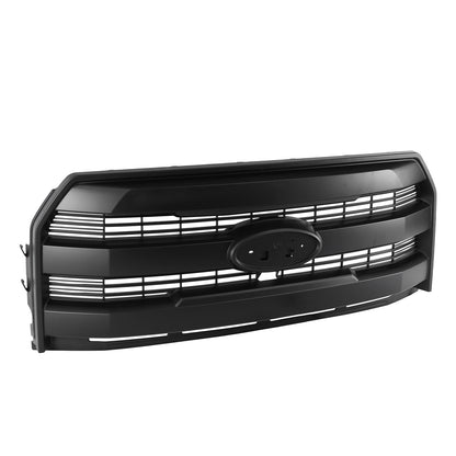 King Ranch Style Front Grille W/Camera Hole Matte Black For Ford F150 2015-2017