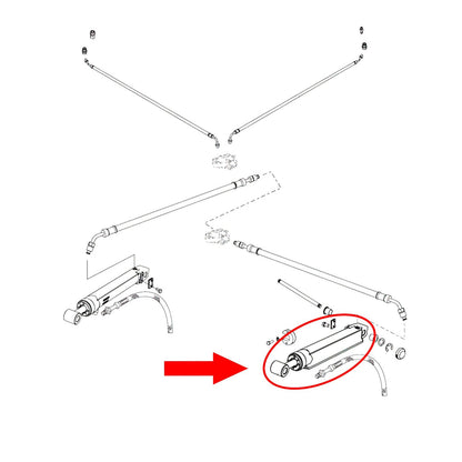 Trim Ram Cylinder STARBOARD for MerCruiser Alpha I Gen II - 815954A7, 18-2423