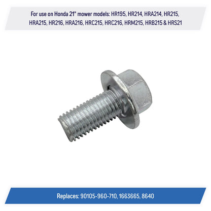 Mower Blade Hex Bolts for Honda 21" Lawn Mowers - 90105-960-710 (6 Pack)