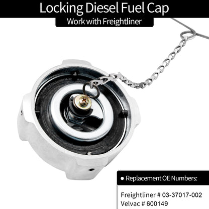 2x Locking Diesel Fuel Cap for 96-18 Freightliner Cascadia Columbia 03-37017-002