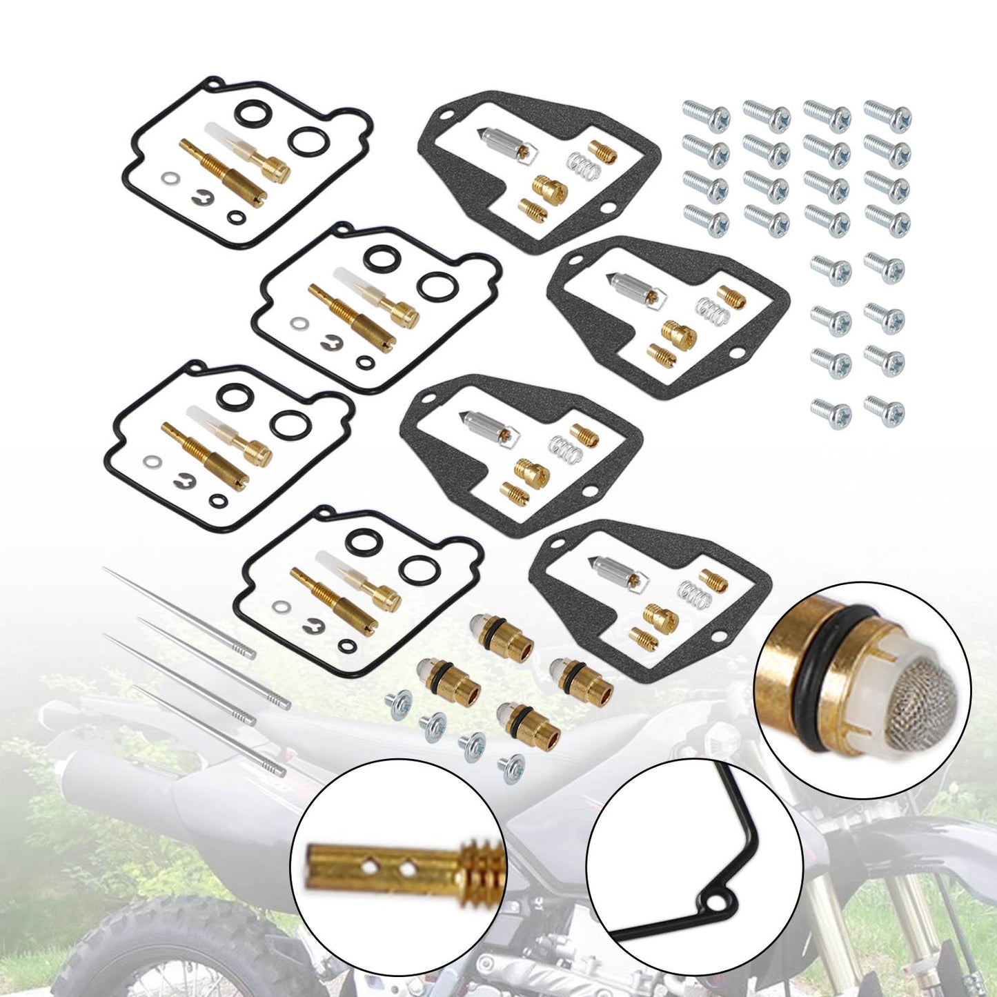 4X Carburetor Rebuild Repair Kit fit for Suzuki DR250 DR350