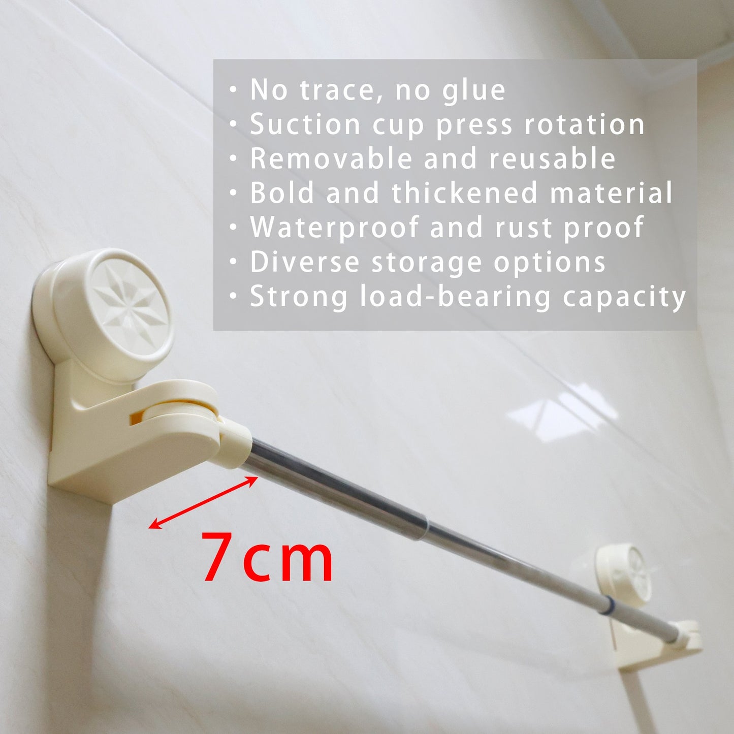 2x RV Shower Corner Storage Bar  Adjustable Stainless Steel Rod 11.8-23.6 inches