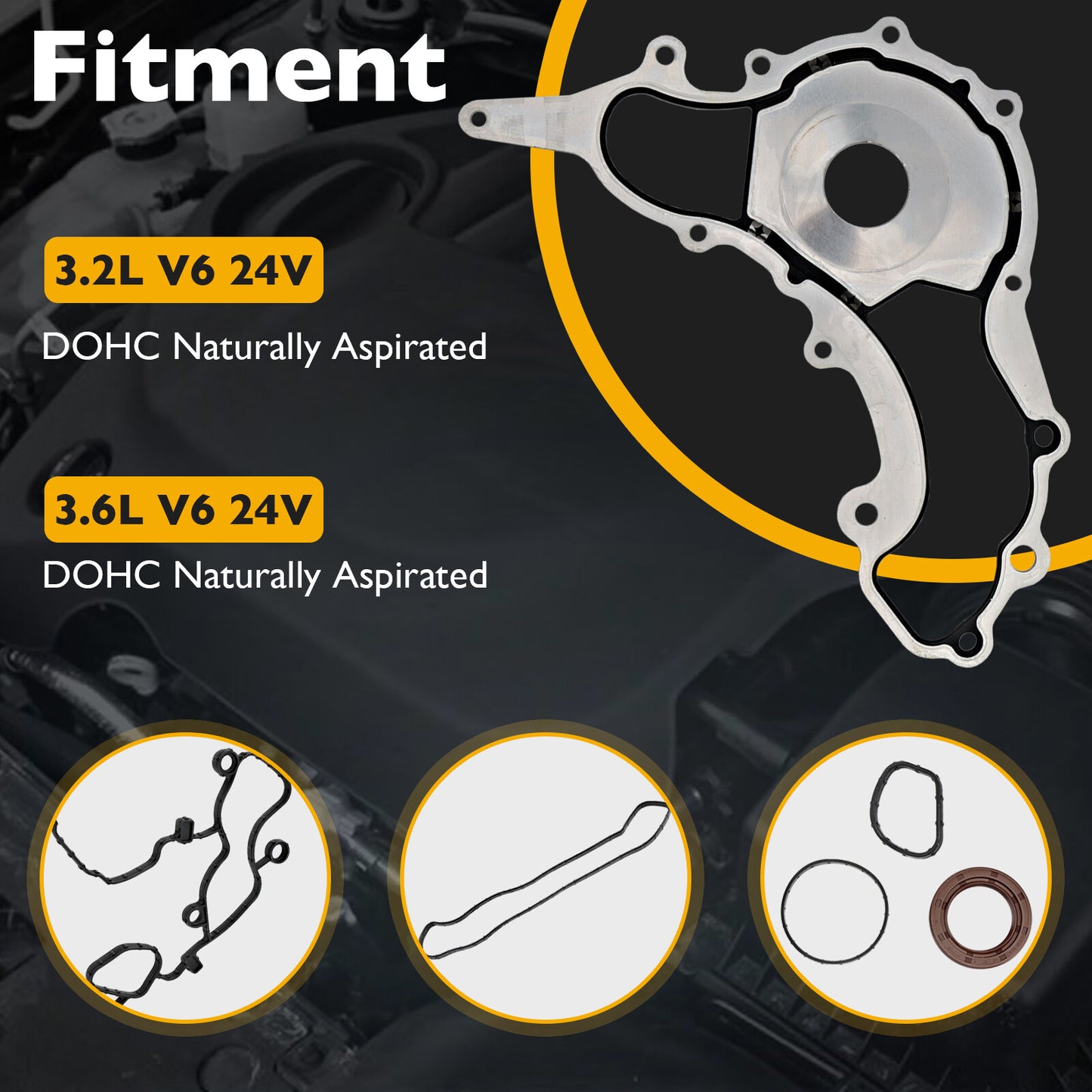 Timing Cover Gasket Set For 2011-18 Dodge Ram Chrysler 200 300 Jeep 3.2L 3.6L V6