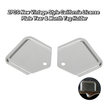 2PCS New Vintage Style California License Plate Year & Month Tag Holder