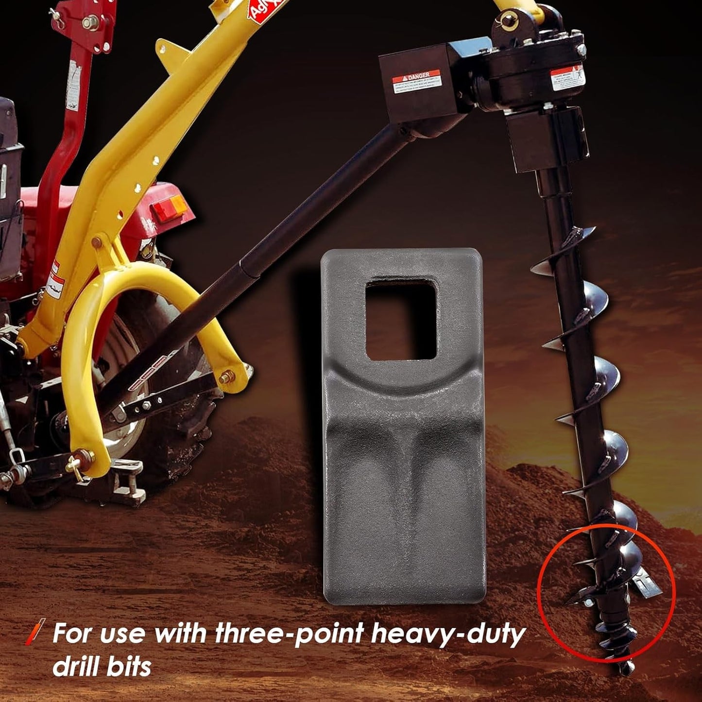 3 Point Auger Cutting Edge w/ Screws for Most Heavy Duty Post Hole Digger Augers