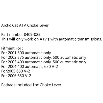 Fit for Arctic CatV Choke Lever 0409-025 2001-2006 375 400 500 650 Automatics