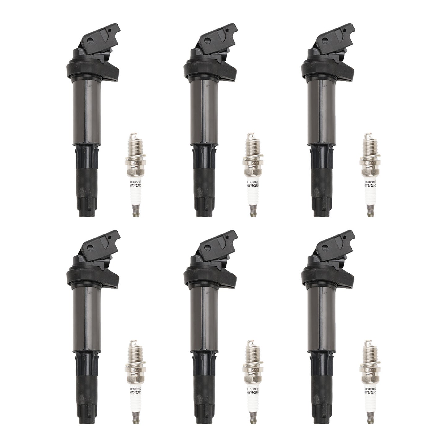 6x Ignition Coil+Spark Plug UF515 UF522 For BMW 325 335 525 530i X5 Z4 2.5L 3.0L