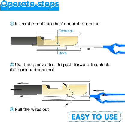 41x Pin Extractor Tool Terminal Ejector Connector Removal Kit w/ Protective Bag