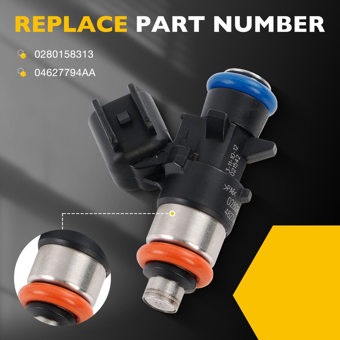6x FJ1267 Fuel Injector Set For 2014-2017 Jeep Cherokee 3.2L V6 Gas 4627794AA
