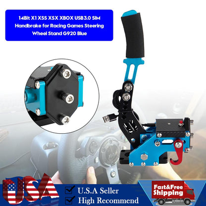 USB3.0 14Bit XSX XBOX Handbrake for Racing Games Steering Wheel Stand G920 Blue