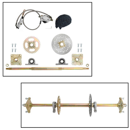 32" ATV Quad Go Kart Rear Live Axle Kit Sprocket Brake Wheel Hub Brake Assembly