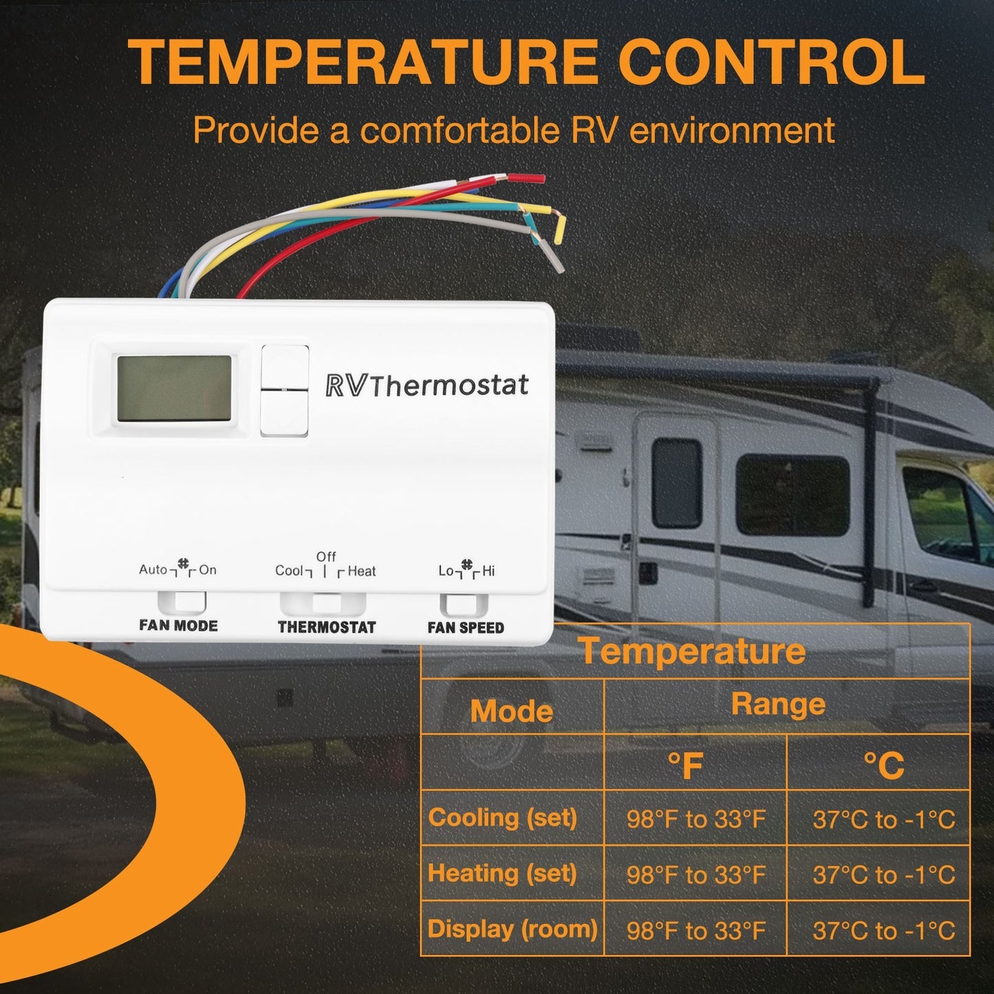 83303862 White RV Digital Thermostat For Coleman Mach Air Conditioners 8330-336