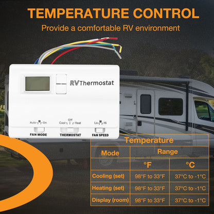 83303862 White RV Digital Thermostat For Coleman Mach Air Conditioners 8330-336