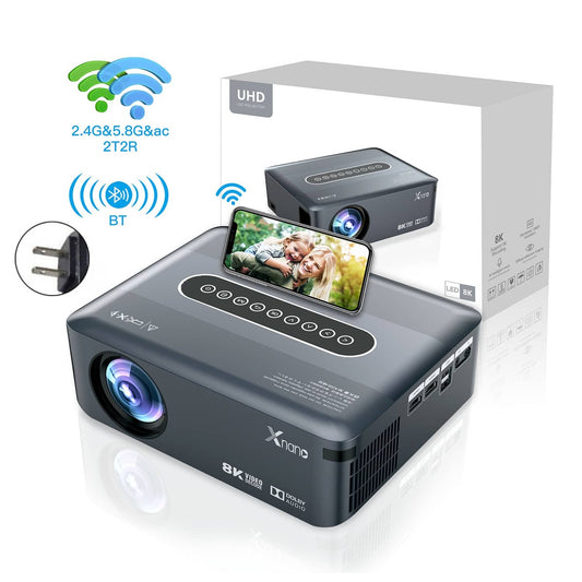 Solid Spare Ultra HD 8K Decoding Projection 1080p Android Movie Projector Home Phone Laptops