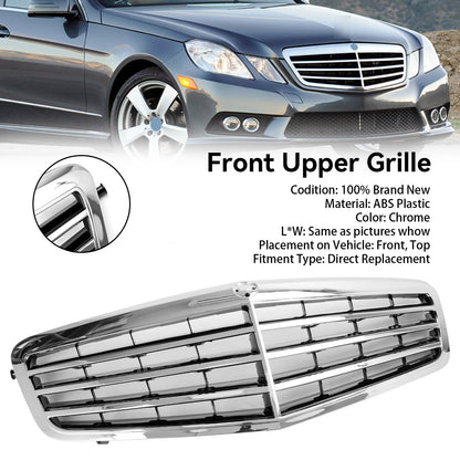 Chrome Front Grill Grille Fit Mercedes-Benz E Class W212 E350 E550 2010-2013
