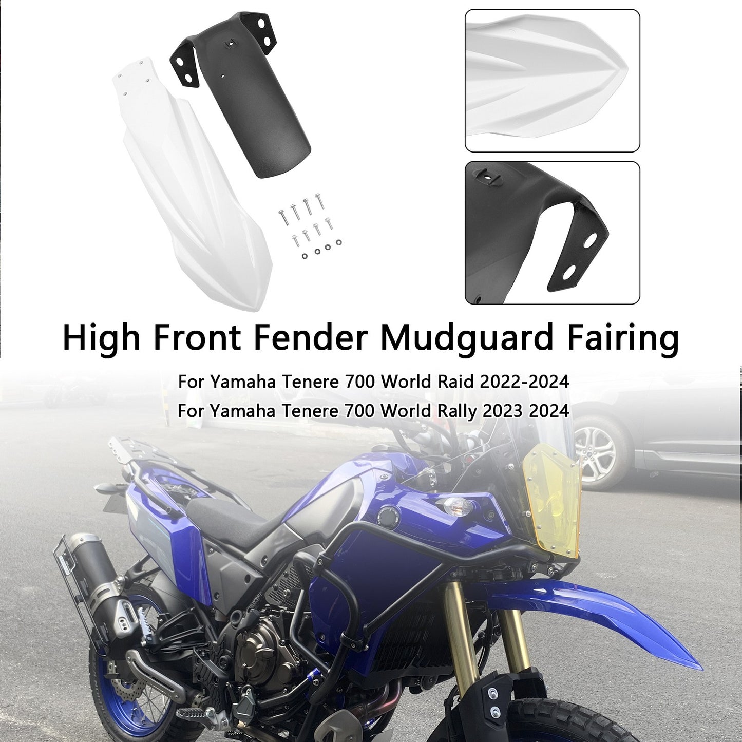 High Front Fender Mudguard Fairing For Yamaha Tenere 700 2019-2026 White