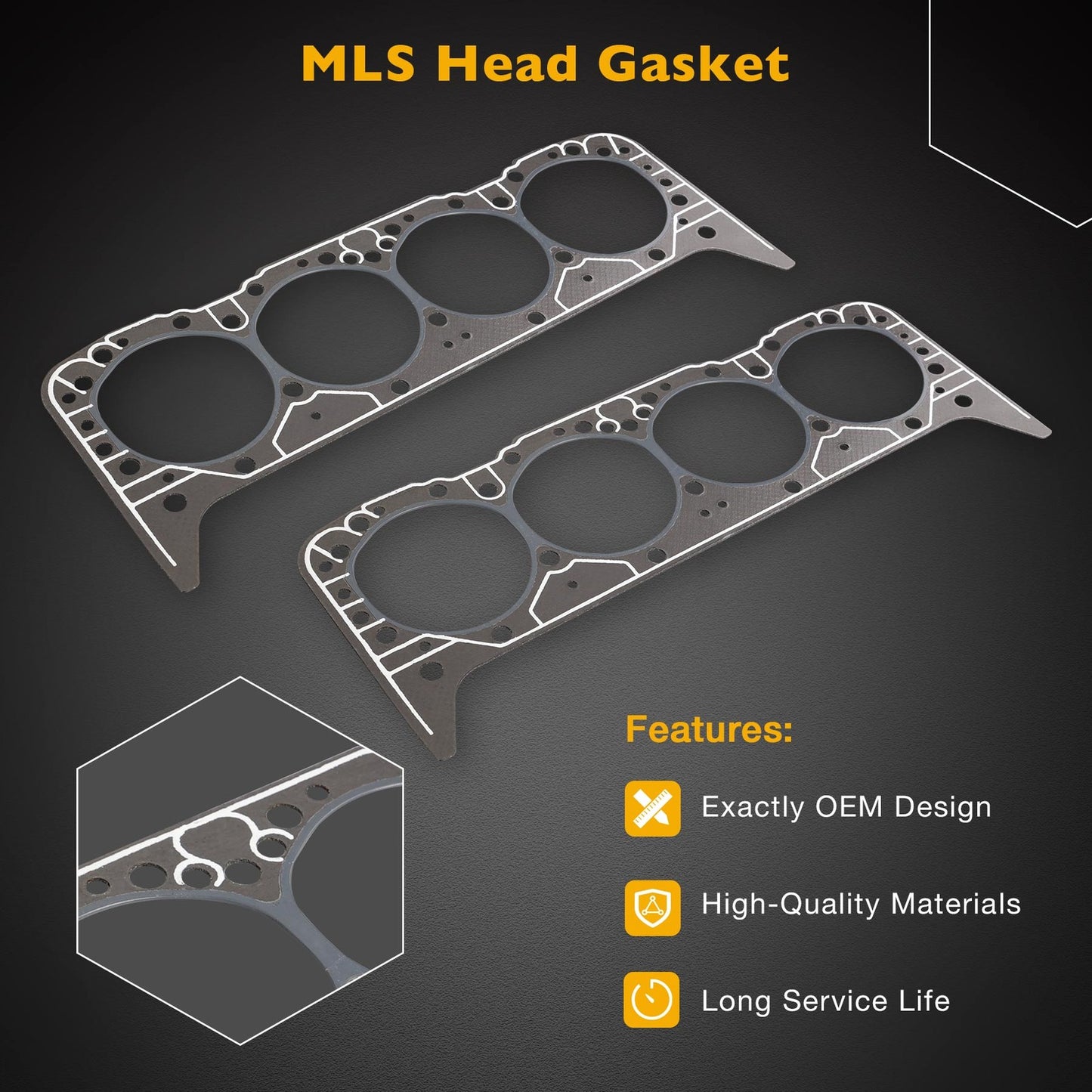 Cylinder Head Gasket Set For 350 CID Mercruiser Volvo Penta Crusader GM Marine