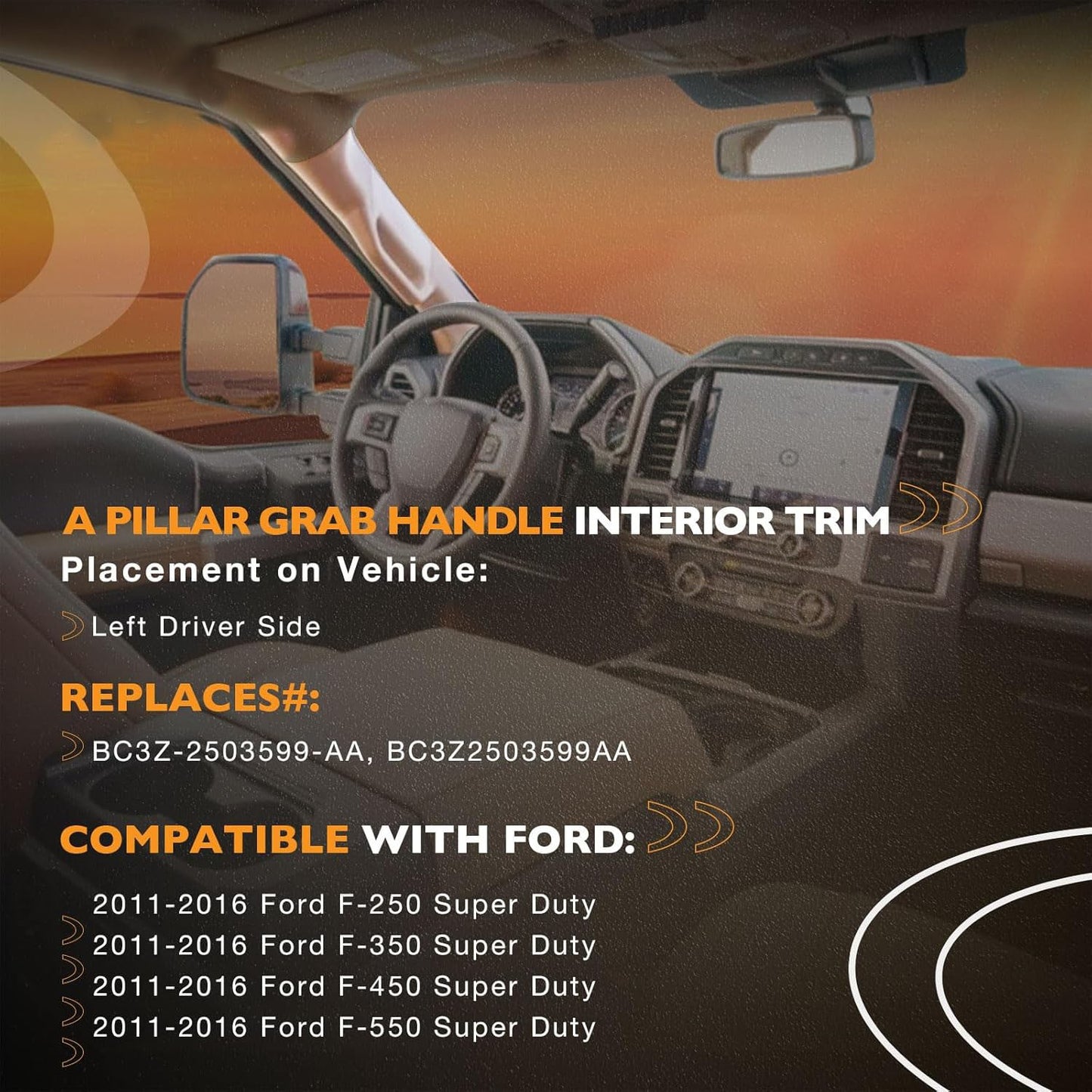A Pillar Grab Handle Fit 2011-16 Ford F250 F350 F450 F550 BC3Z-2503599-AA Beige