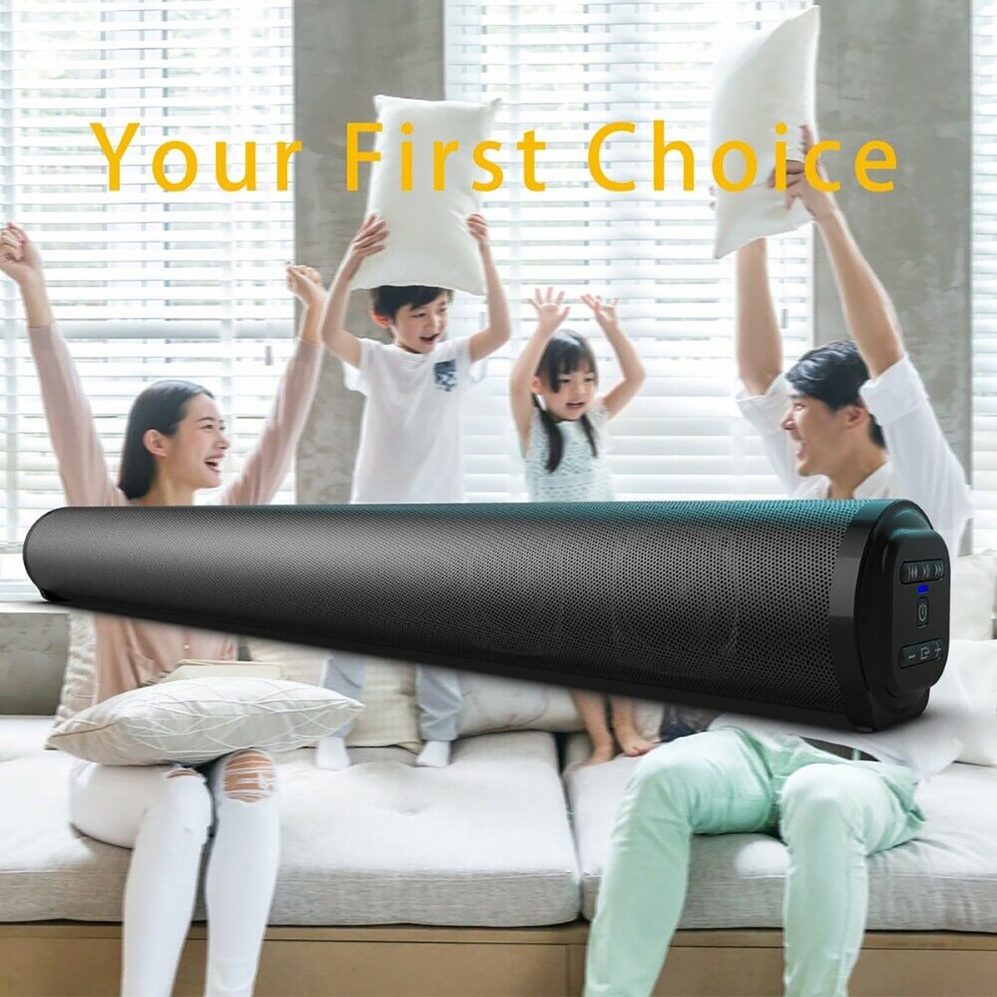Bluetooth 5.0 Home TV Sound Bar 4 Speaker System Wireless Subwoofer 3D Surround