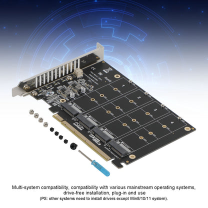 M.2 NVME SSD to PCI-E 4.0 X16 Adapter Expension Card support PH44 2280 2242
