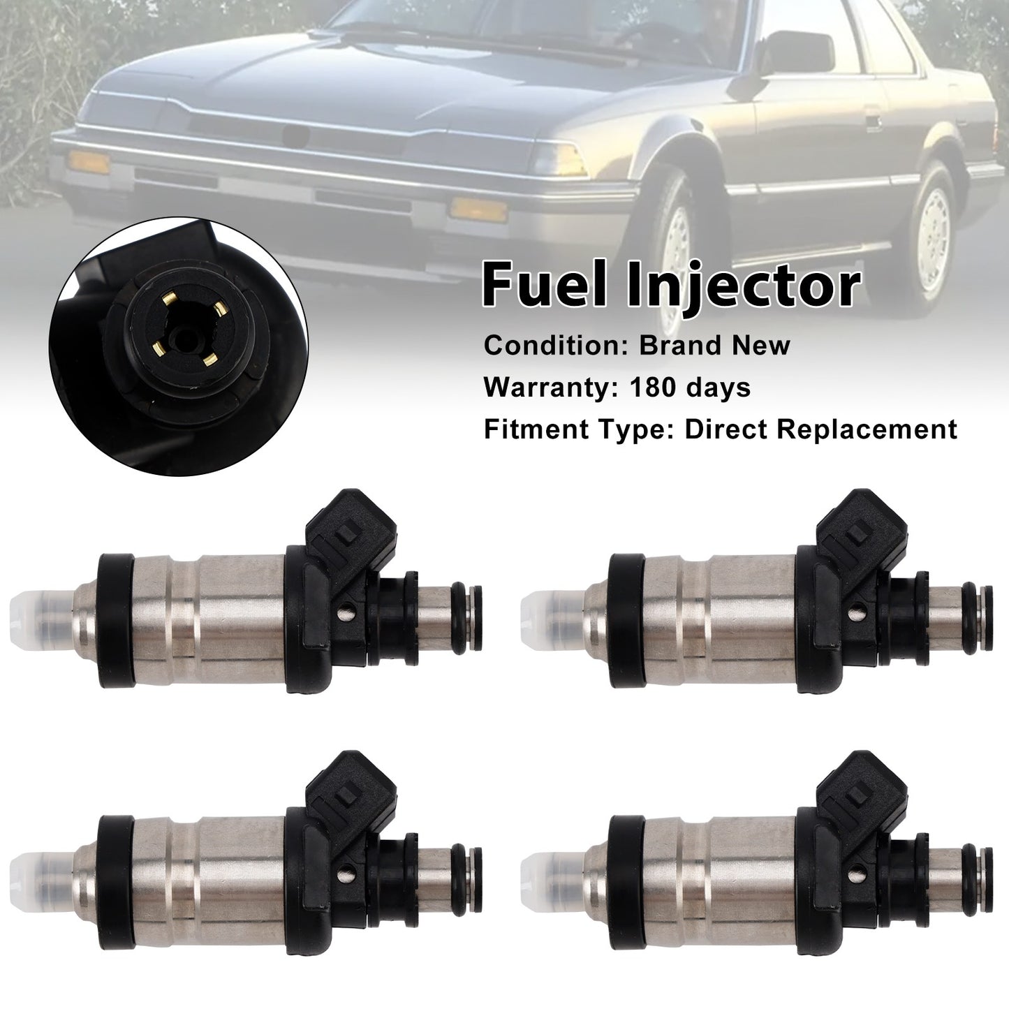 4PCS Fuel Injector 06164-P0A-000 Fit Honda Accord Prelude Civic 1990-1997