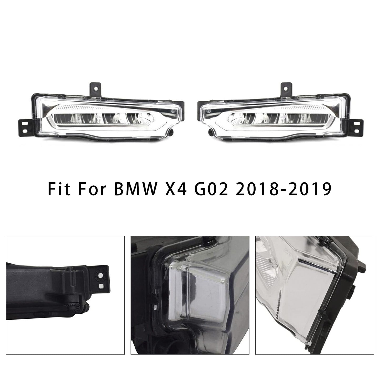 Pair LED Front Bumper Fog Lights For BMW X3 G01 G08 X4 G02 2018-2019 63177412528