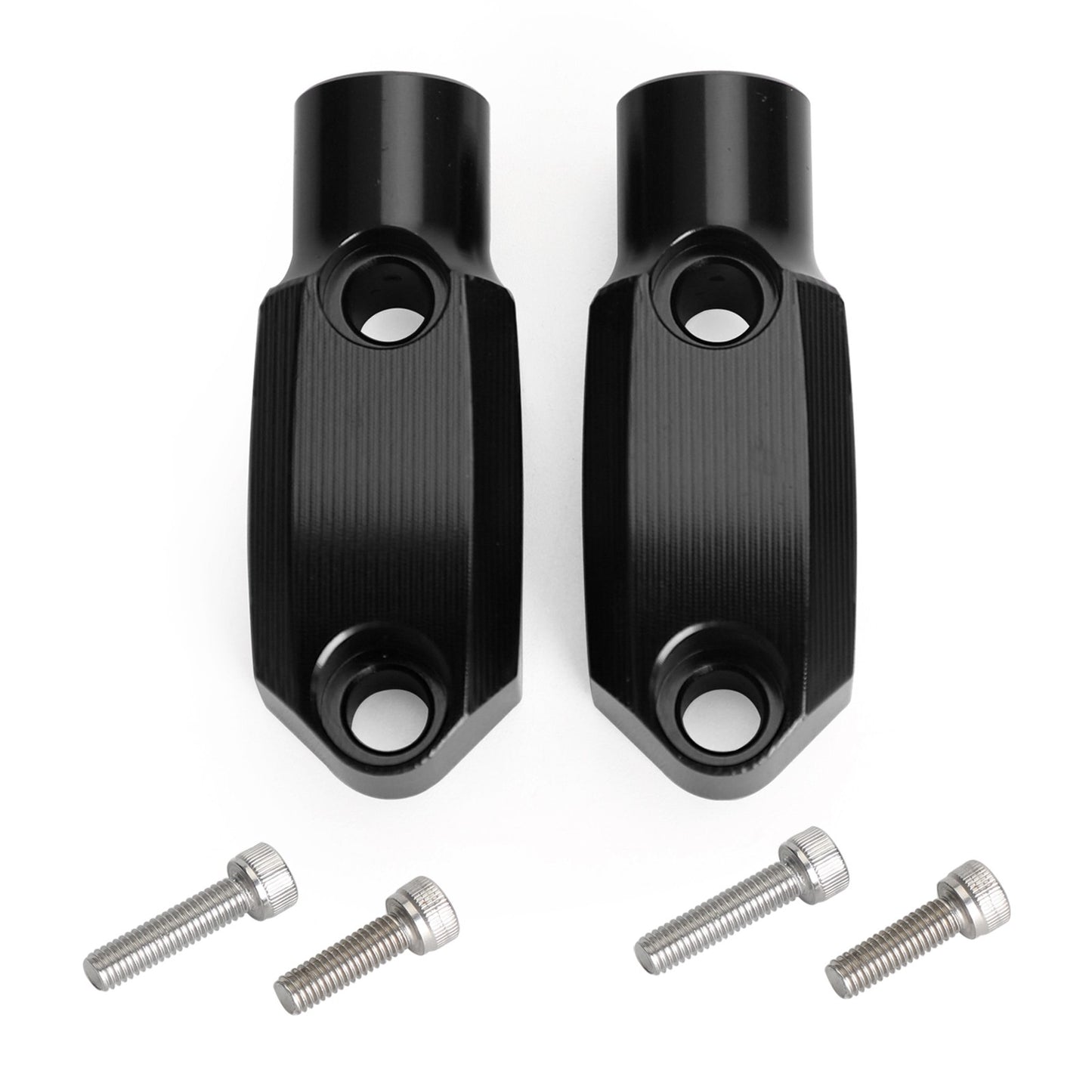 CNC PAIR MASTER CYLINDER CLAMP W/ 10MM MIRROR MOUNT BLACK FOR 22MM HANDLEBAR