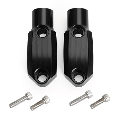 CNC PAIR MASTER CYLINDER CLAMP W/ 10MM MIRROR MOUNT BLACK FOR 22MM HANDLEBAR