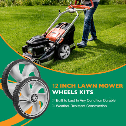 12" Rear Lawn Mower Wheels For Craftsman Poulan Husqvarna Troy Bilt 490-324-0002