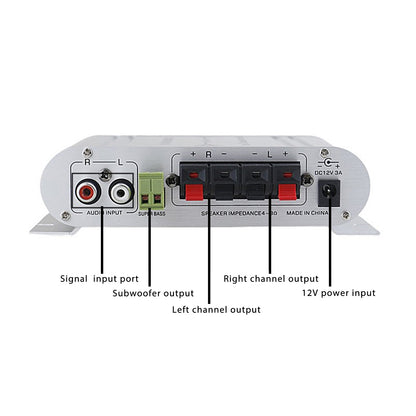 2.1 Channels 400W Hi-Fi Auto Stereo 12V Car Audio Amplifier MP3 Radio Booster