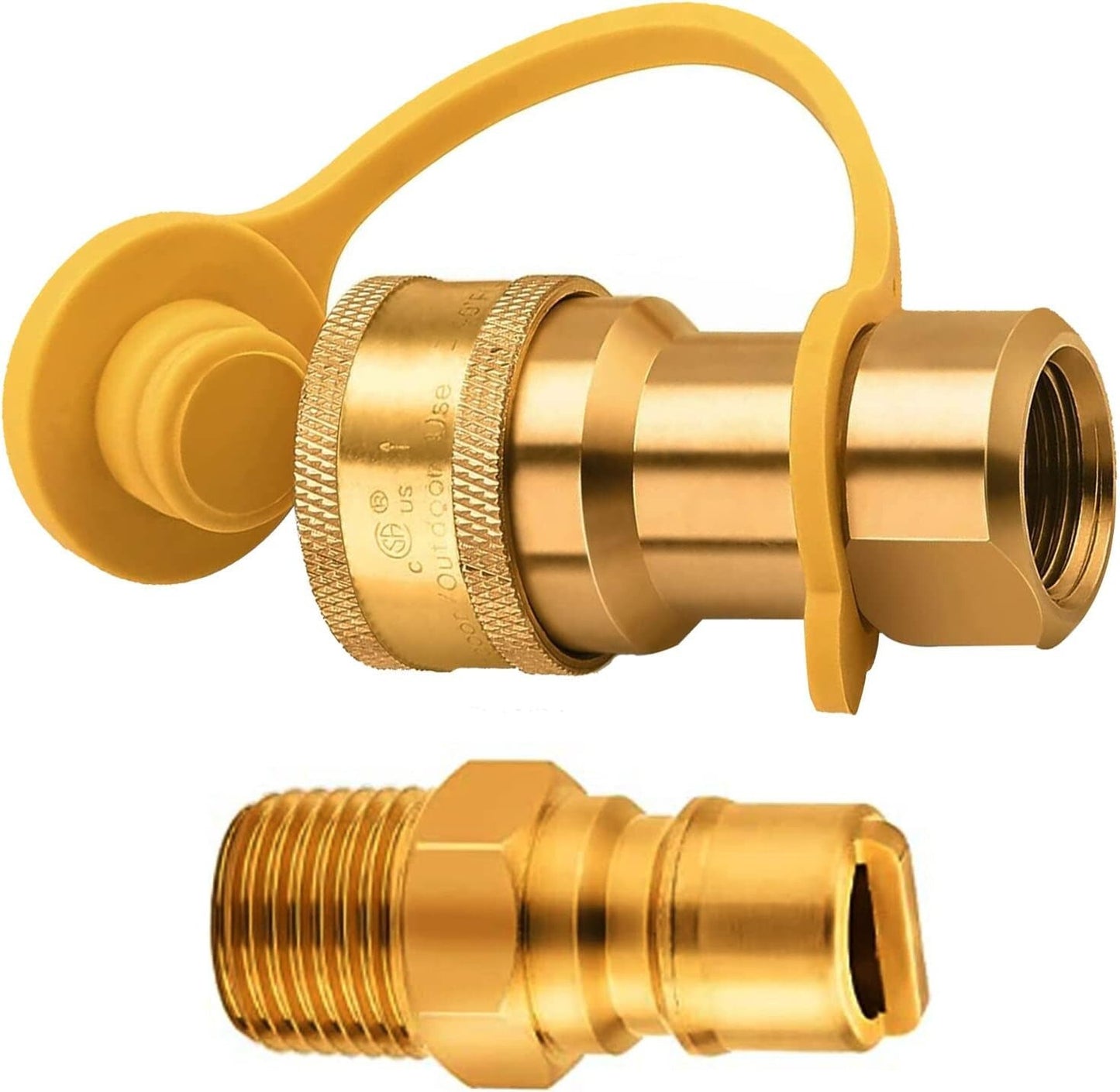 1/2" QDD LP Gas Quick Connect Fittings with Male Insert Plug Natural Gas Propan