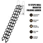 Wall Mounted Folding Ladder Black Loft Attic Stairs Pull down 12 Steps*
