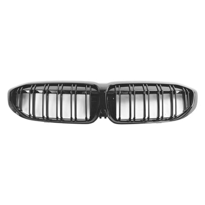 Black Dual Slat Kidney Grille Grill 51138072085 Fit BMW 3 Series G20 2019-2022