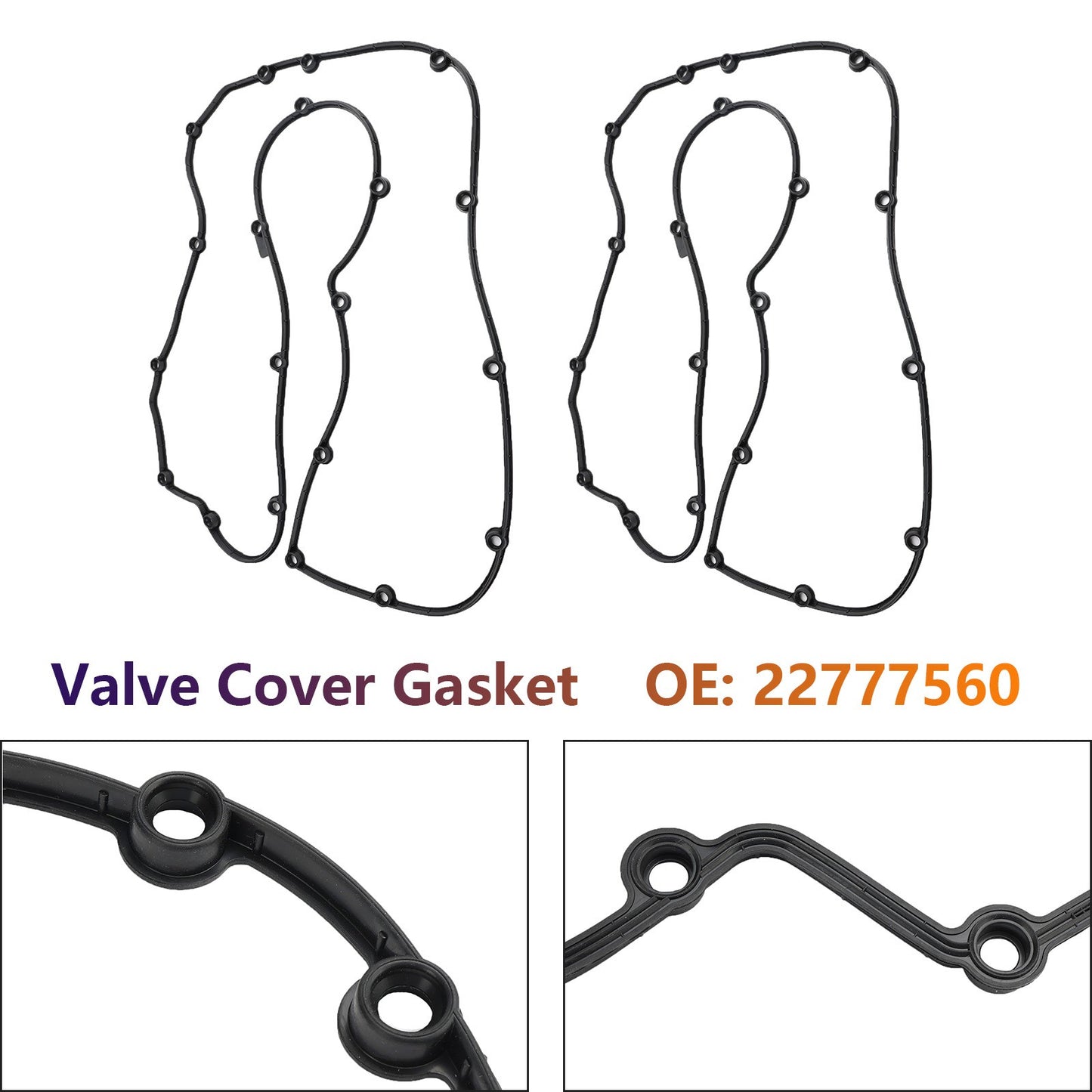 Set of 2 Valve Cover Gaskets 22777560 Fit for Volvo D13 Truck！