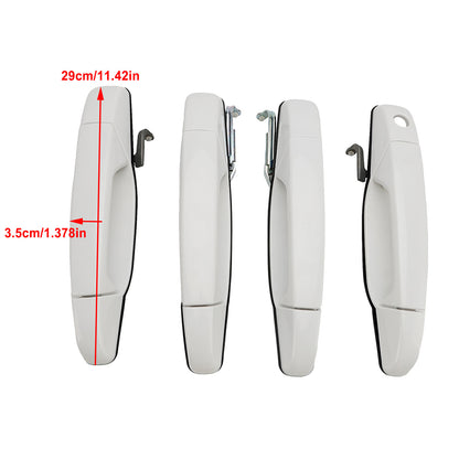4PCS Front & Rear Door Handle Set Olympic White For Silverado Sierra 2007-2013