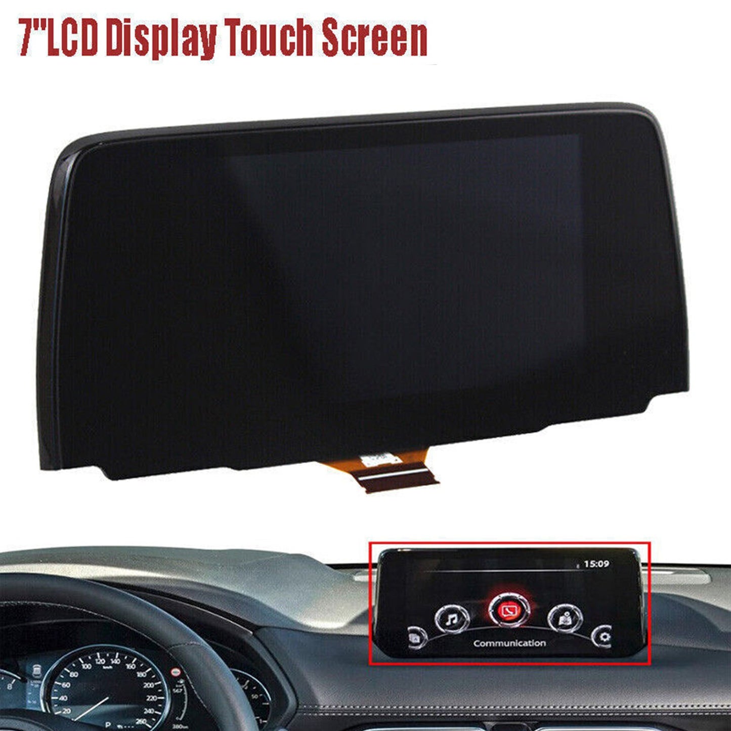 7 Inch Touch Screen Digitizer B61A611J0 For Mazda 3 GPS Alexa 17-2018 With Frame