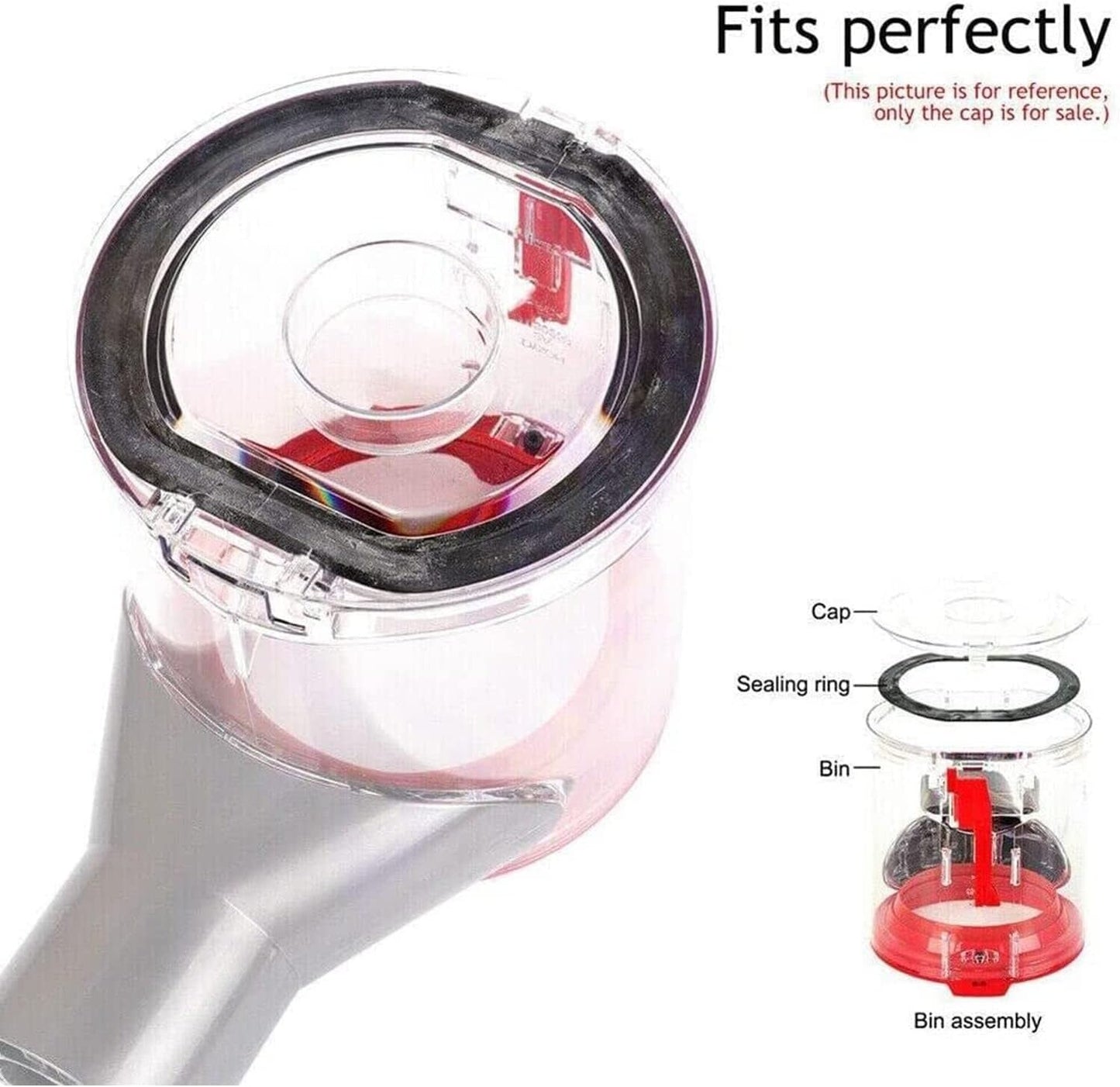 Dust Bin Lid Cap For Dyson V7/V8 Vacuum Cleaner Replacement Cover W/Seling Ring