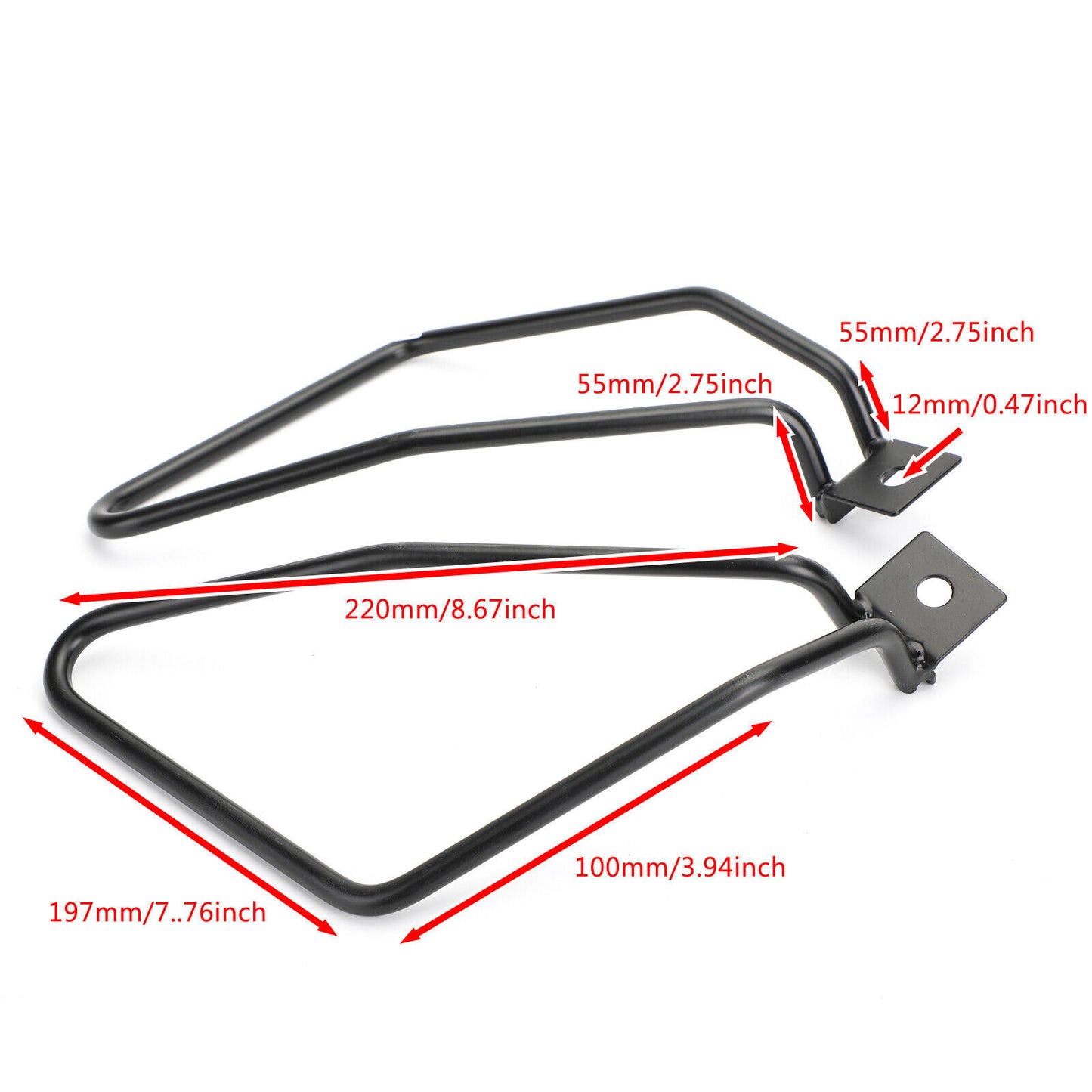 Black Saddlebag Support Bars Mount Brackets for Sportster 883 Iron XL883N