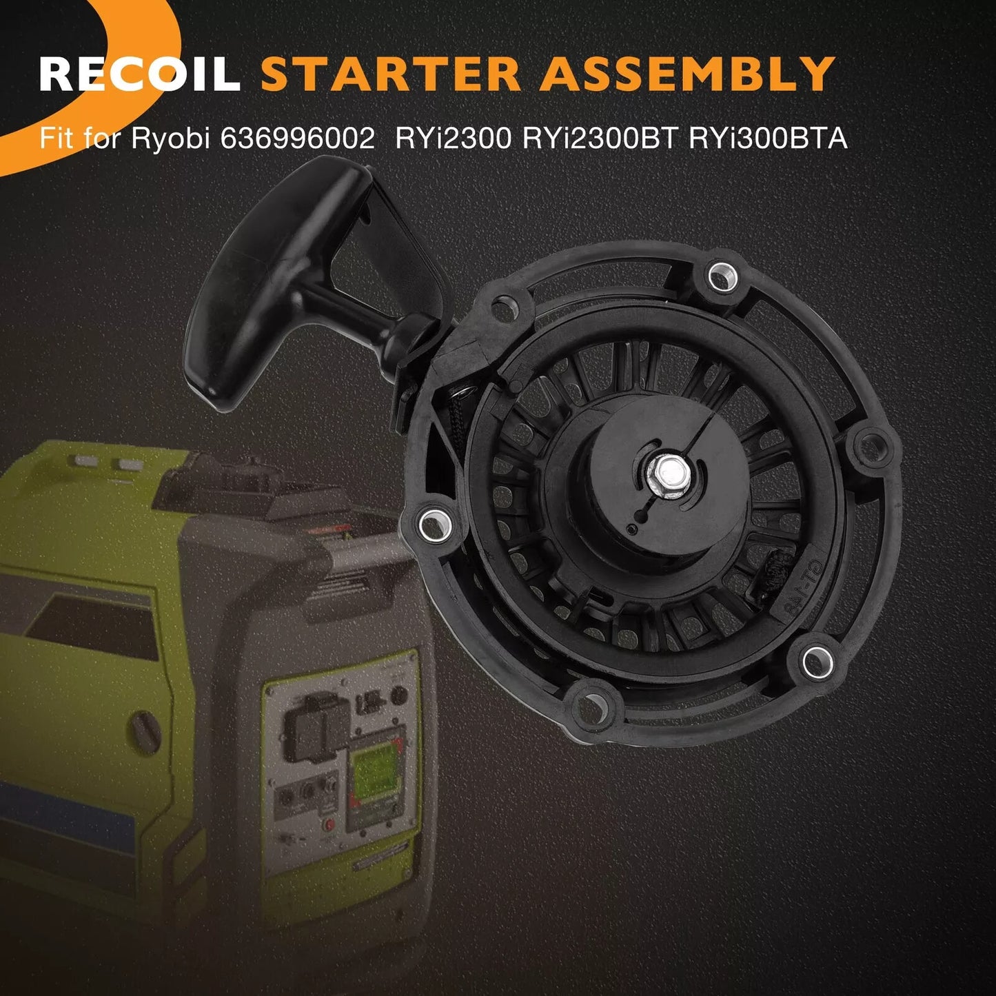 100075051-0001 Recoil Pull Starter Assy Fit Champion Inverter Generator RYi2300