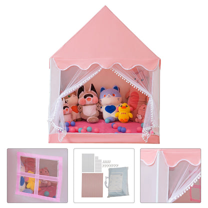 Assembly Tent with Metal Frame Kids Indoor Play Tent for Boys & Girls Pink