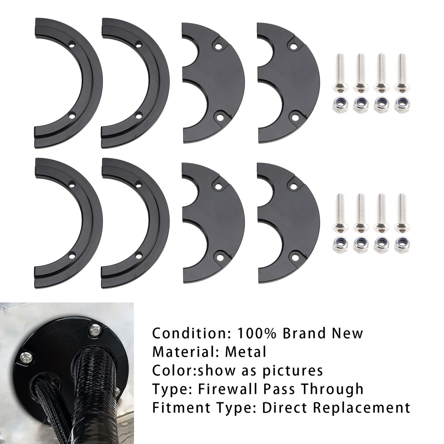 2 Pack Firewall Pass Through Eliminates Firewall Grommet For Holley Terminator