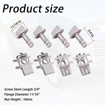 4X Shield Cover Retainer Thumb Pins & 4 Nuts for Ford F150 Edge Explorer Zinc US