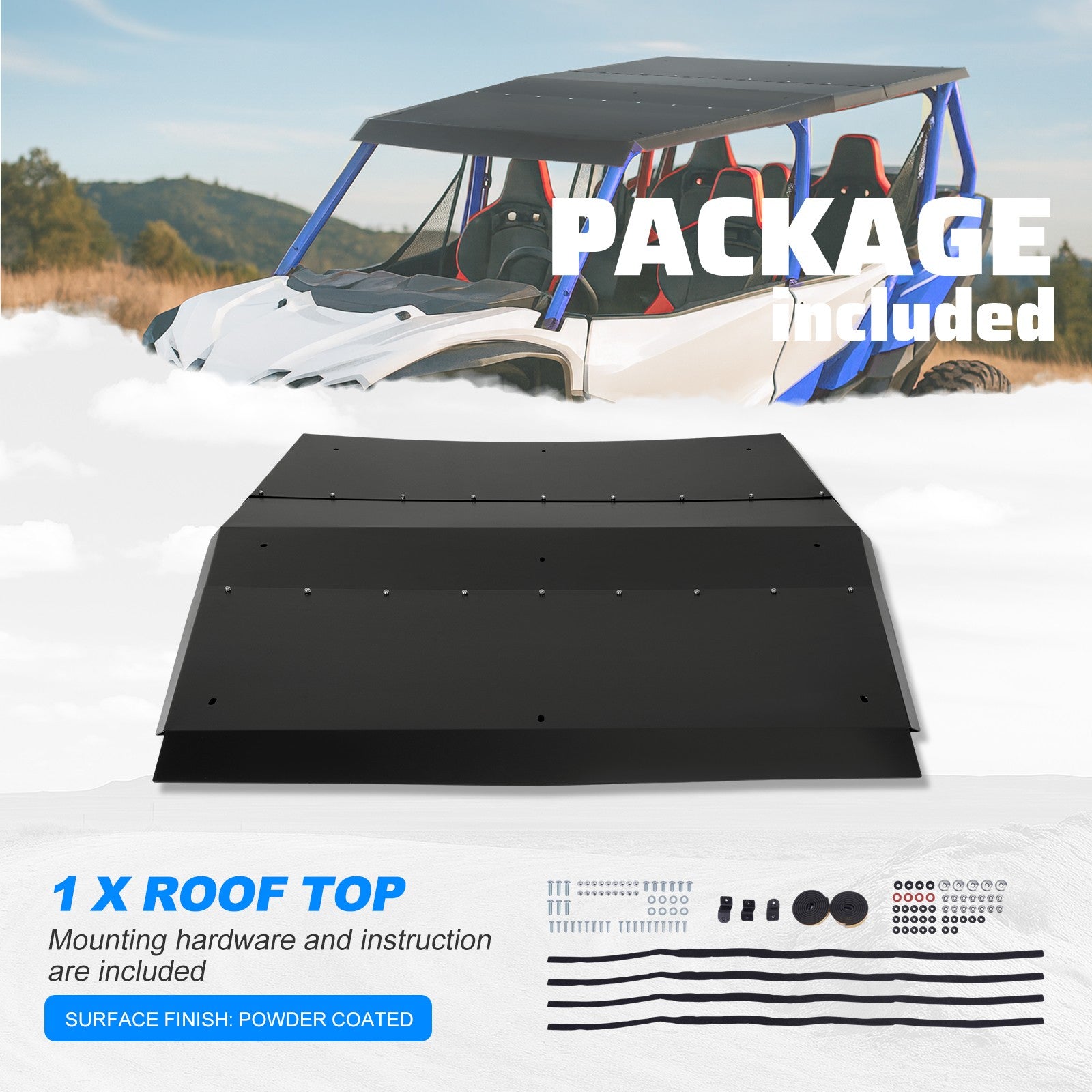 Solid Spare ATV Heavy Duty Aluminum Roof Top For Honda Talon 1000X-4 (2020+) Powder Coated