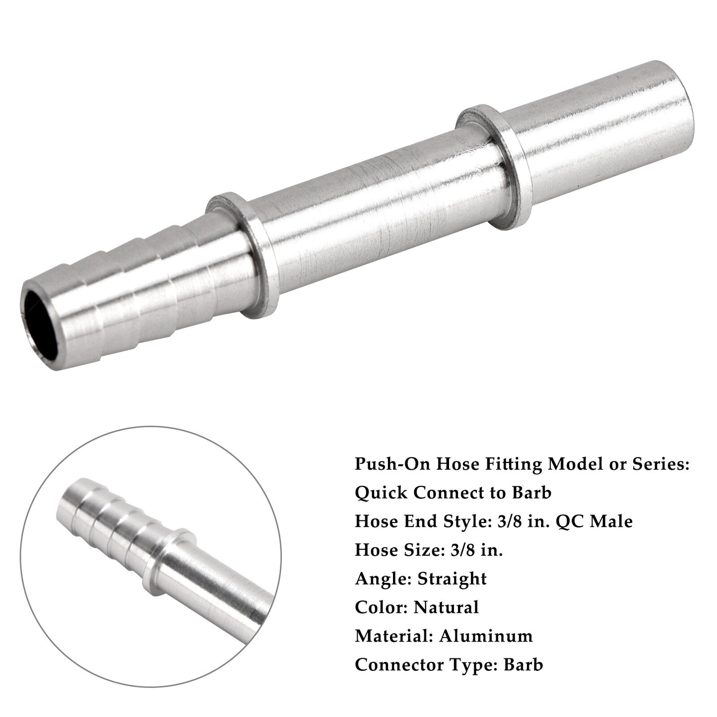Quick Connect 3/8 Fuel Rail Hose To 3/8 Barb Adapter Fitting AN817-02-06BA~