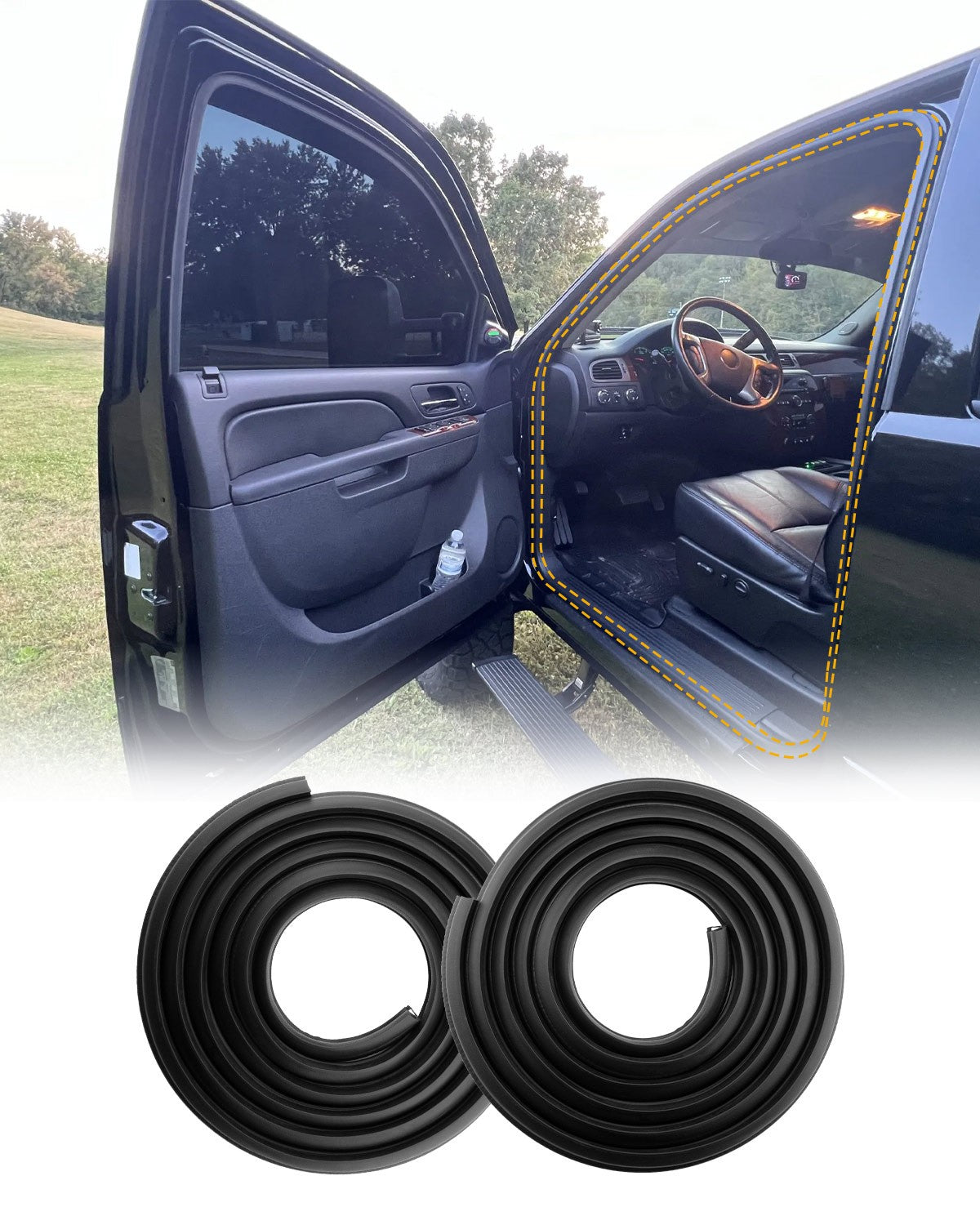 2PCS Door Weatherstrip Seal For 2007-14 Chevy Silverado GMC Sierra 1500 22766400