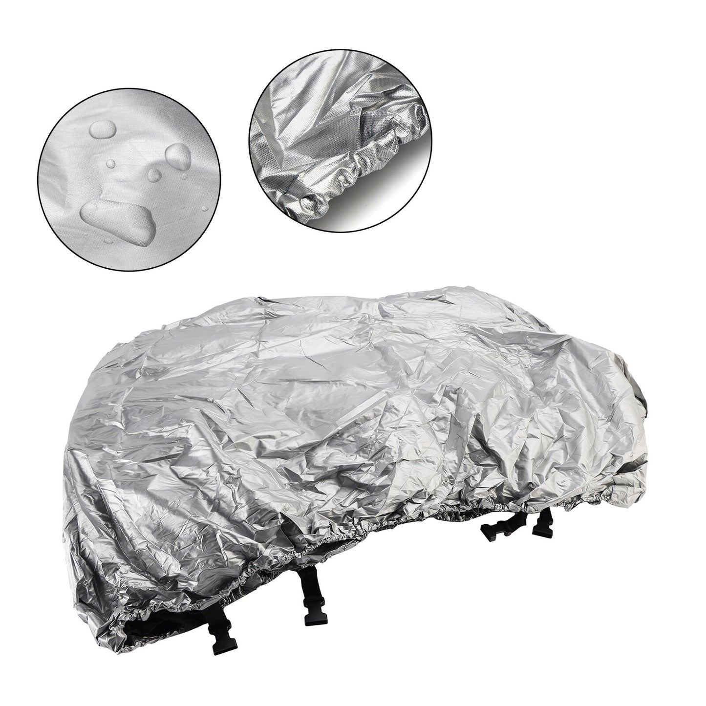 Heavy Duty Boat Cover Waterproof 210D Silver For 16-18Ft Fishing Jon Boat L Beam
