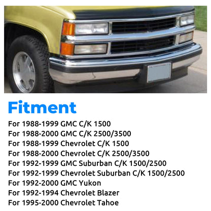 Solid Spare Front Bumper Kit Deflector For 1988-2000 Chevrolet GMC C/K 1500 2500 3500 Yukon