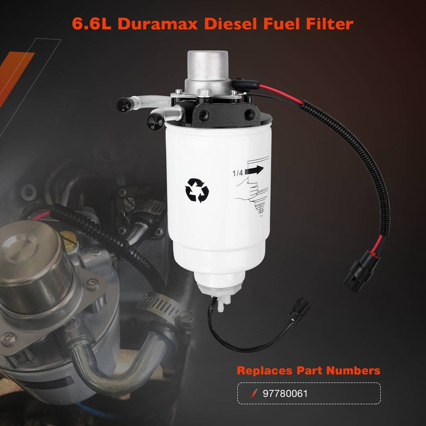 6.6L Duramax LB7 Fuel Filter Housing For 2001-2004 GMC Sierra Chevy Silverado
