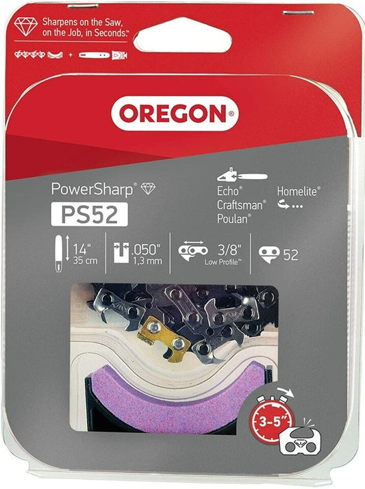 Solid Spare Oregon PS52 PowerSharp Saw Chain for 14 Inch Bar - 52 Drive Links