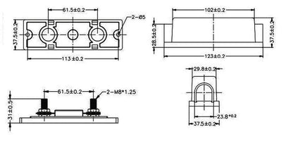 ANL Fuse Holder 30-600A In-Line Bolt Down Fuses 0/2/4 Gauge AWG